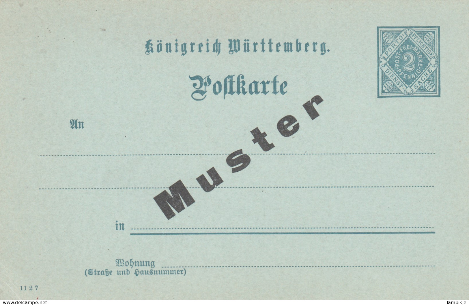 AD Württemberg Postkarte Circa 1900 Muster - Autres & Non Classés