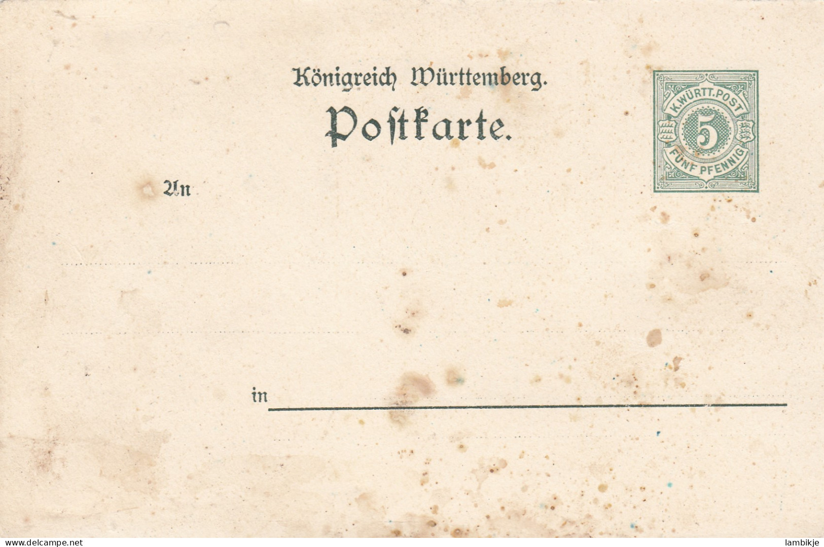 AD Württemberg Privat Postkarte Circa 1895 - Otros & Sin Clasificación