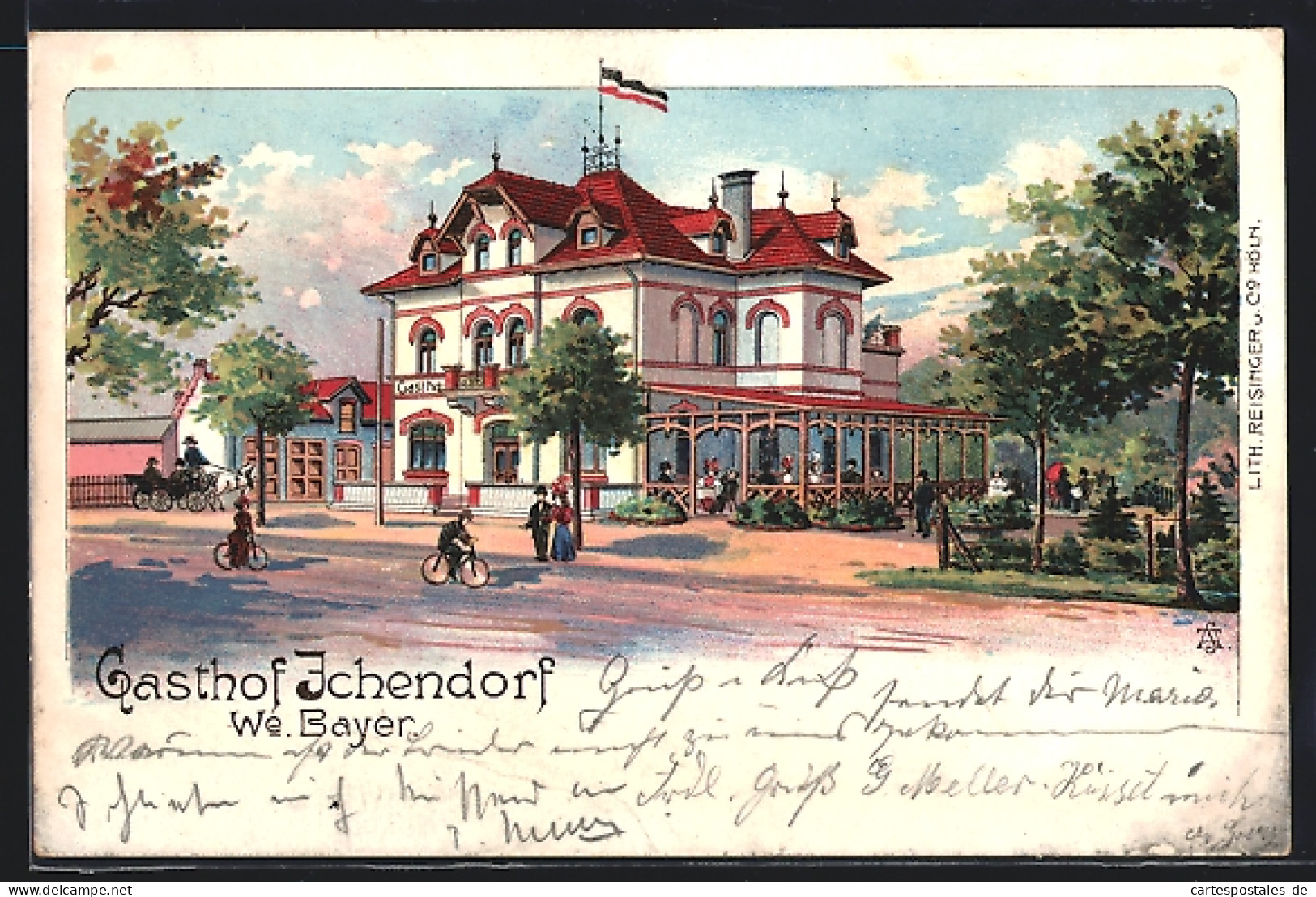 Lithographie Ichendorf / Köln, Ansicht Vom Gathof  - Sonstige & Ohne Zuordnung