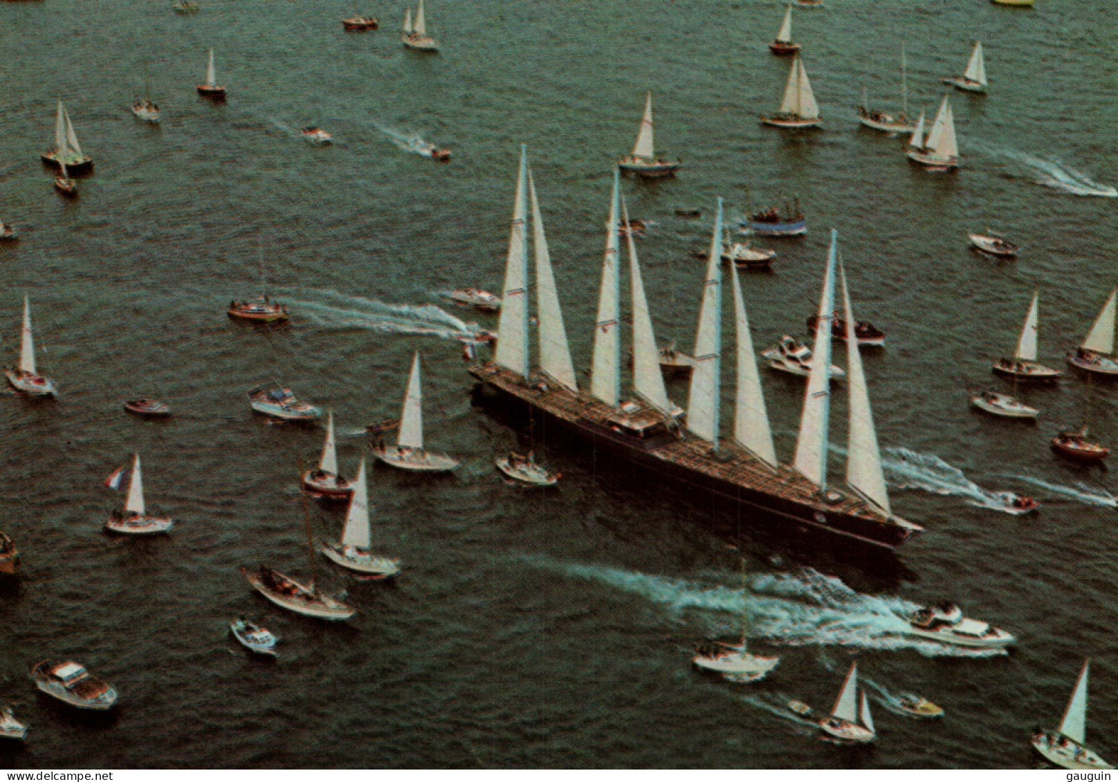 CPM - VOILIER - "CLUB MÉDITERRANÉE" 4 Mâts Transocéanique D'Alain Colas - Photo Éric Guillemot (Dédicace A.Colas) - Sailing Vessels