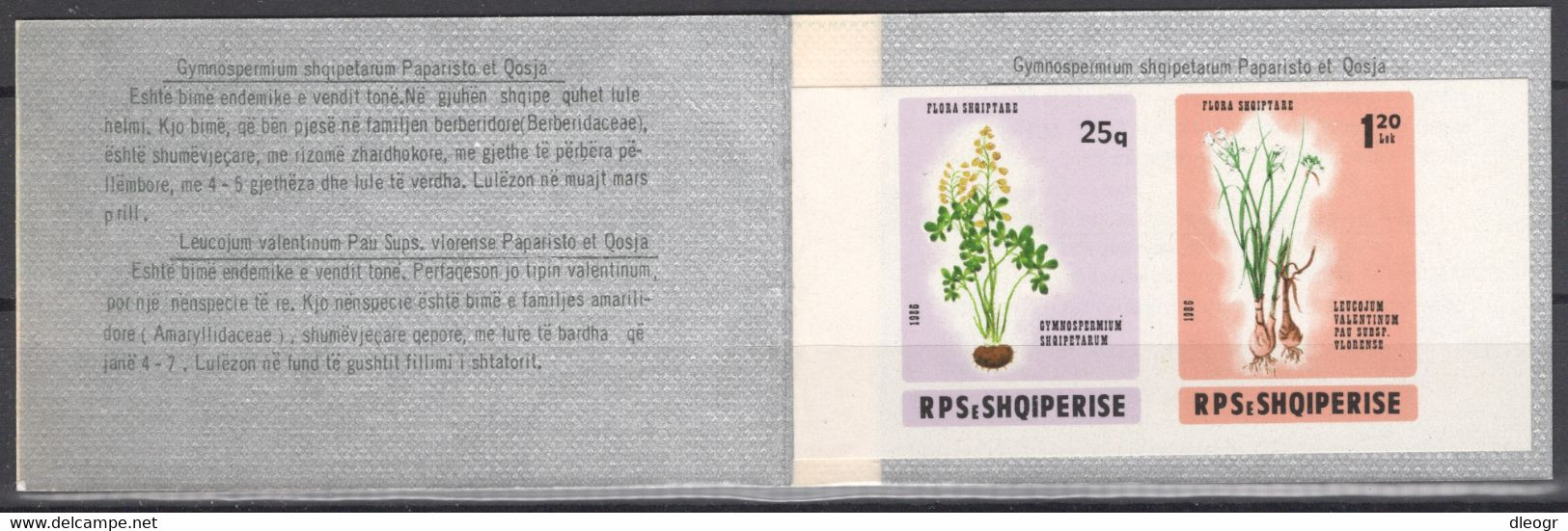 Albania 1986 Flowers Booklet Imperforated MNH VF - Albanie