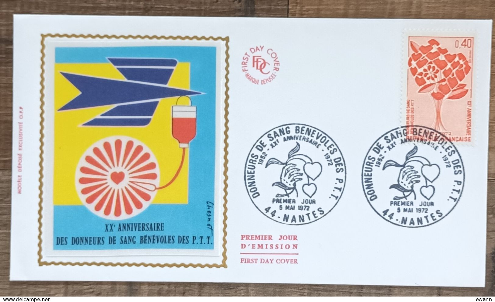 FDC 1972 - YT N°1716 - DONNEURS DE SANG - NANTES - 1970-1979