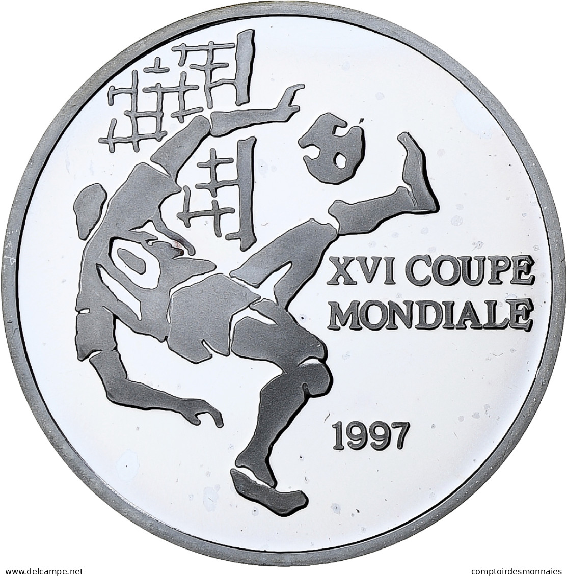 République Du Congo, 1000 Francs, World Cup France 1998, 1997, BE, Argent, FDC - Congo (République 1960)