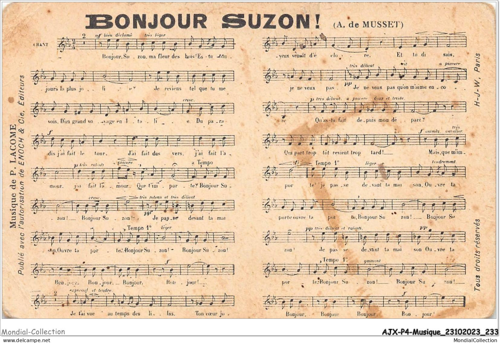 AJXP4-0456 - MUSIQUE - BONJOUR SUZON - Musik Und Musikanten