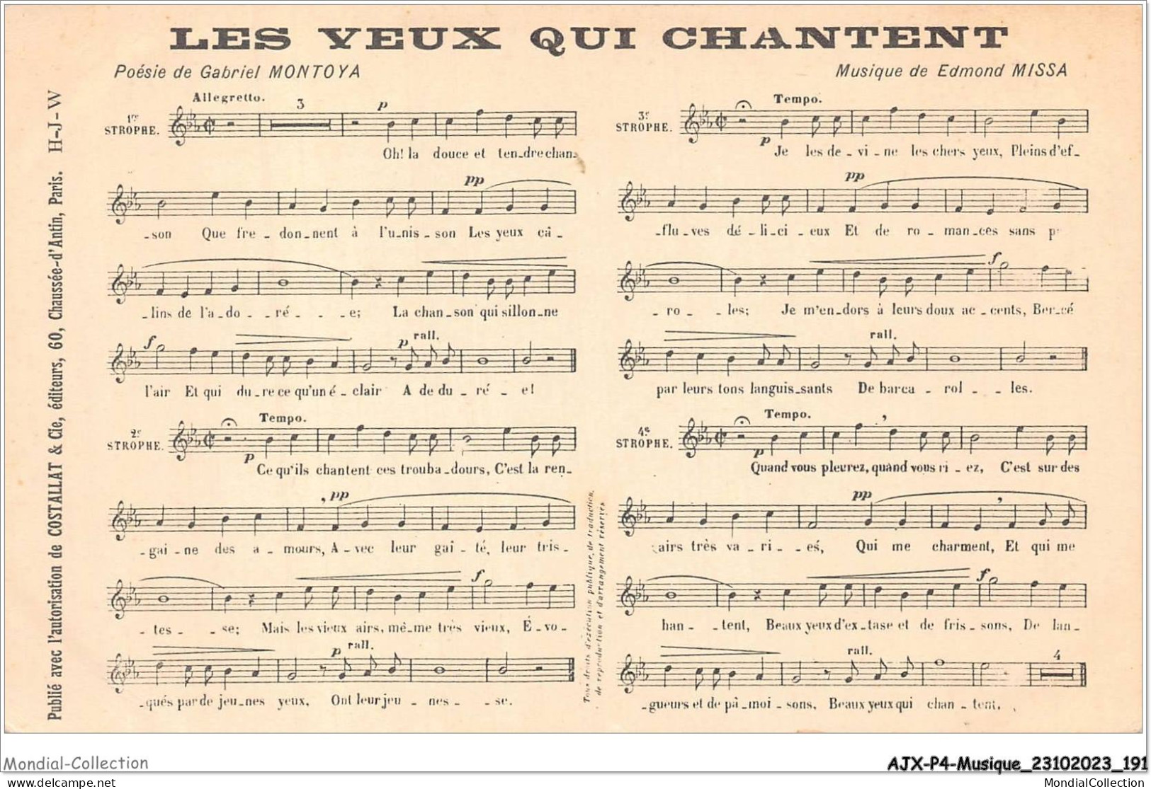 AJXP4-0435 - MUSIQUE - LES VEUX QUI CHANTENT - Musik Und Musikanten