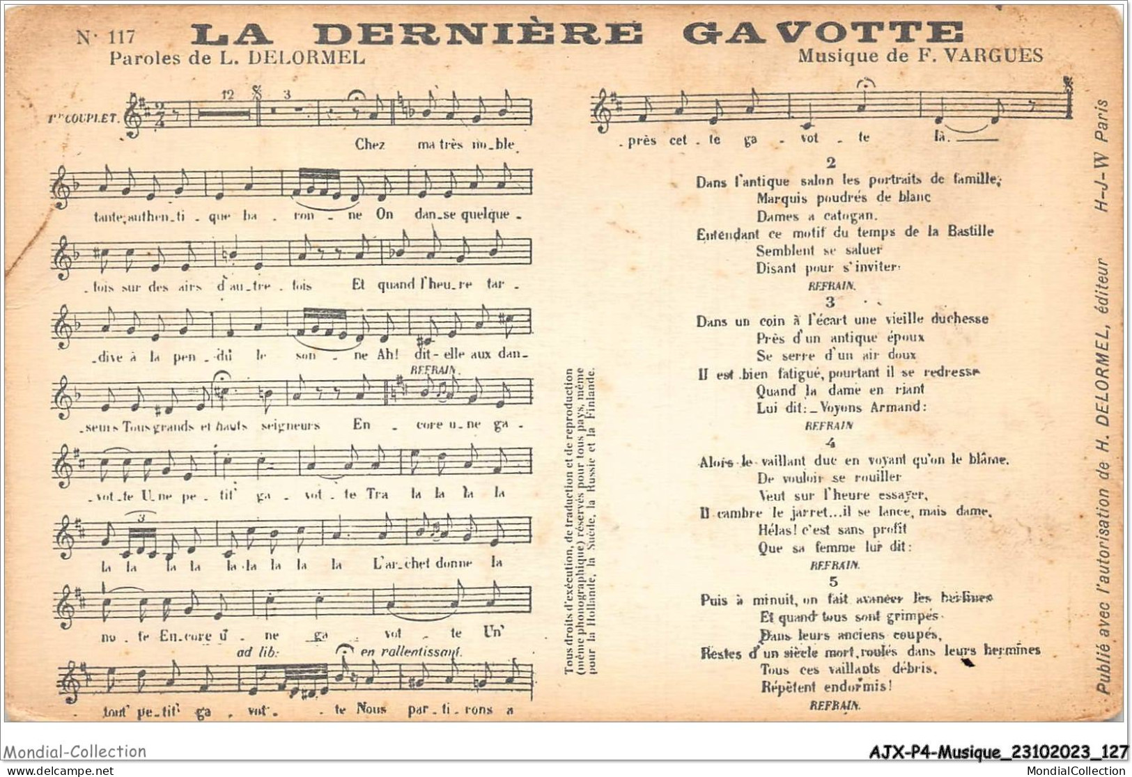 AJXP4-0403 - MUSIQUE - LA DERNIERE GAVOTTE - Musica E Musicisti