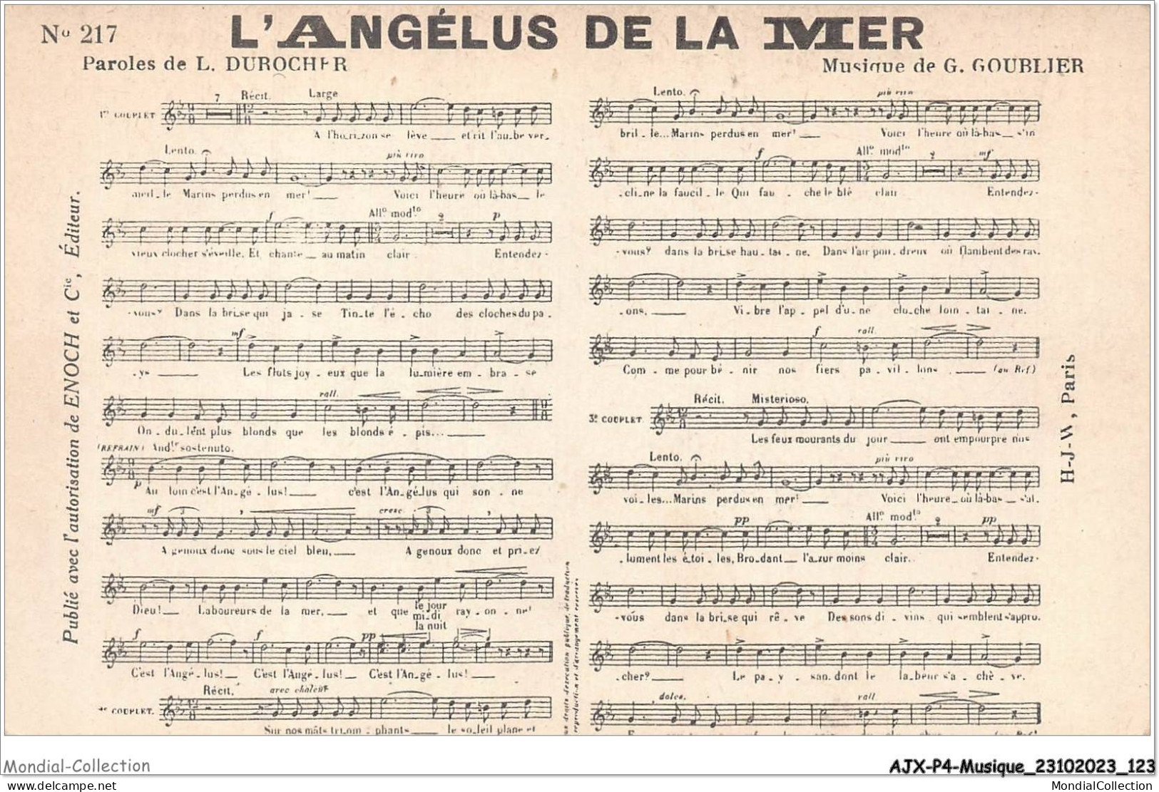 AJXP4-0401 - MUSIQUE - L'ANGELUS DE LA MER - Musik Und Musikanten