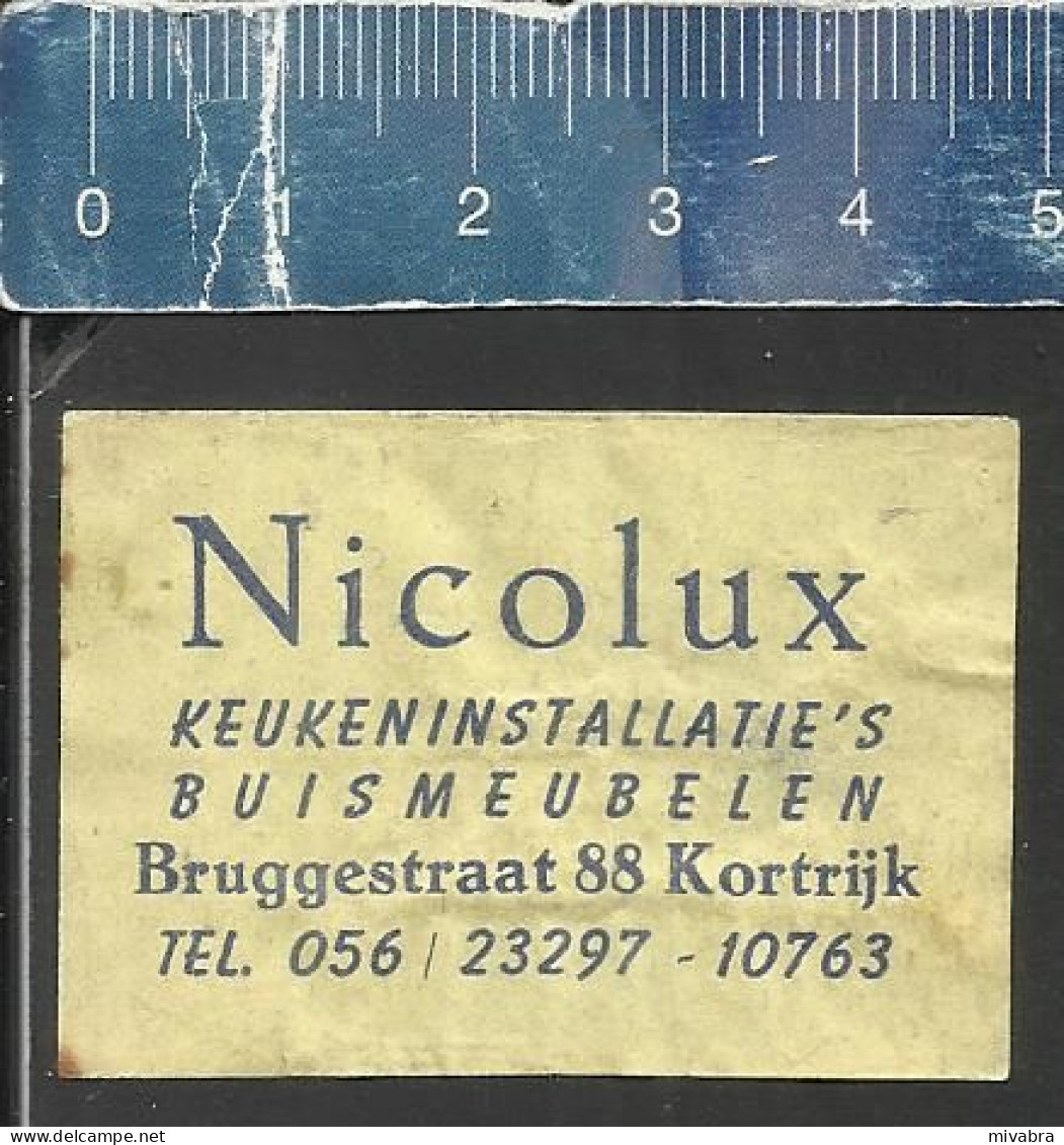NICOLUX KEUKENINSTALLATIE'S - BUISMEUBELEN - KORTRIJK -  MATCHBOX LABEL  MADE BELGIUM - Luciferdozen - Etiketten