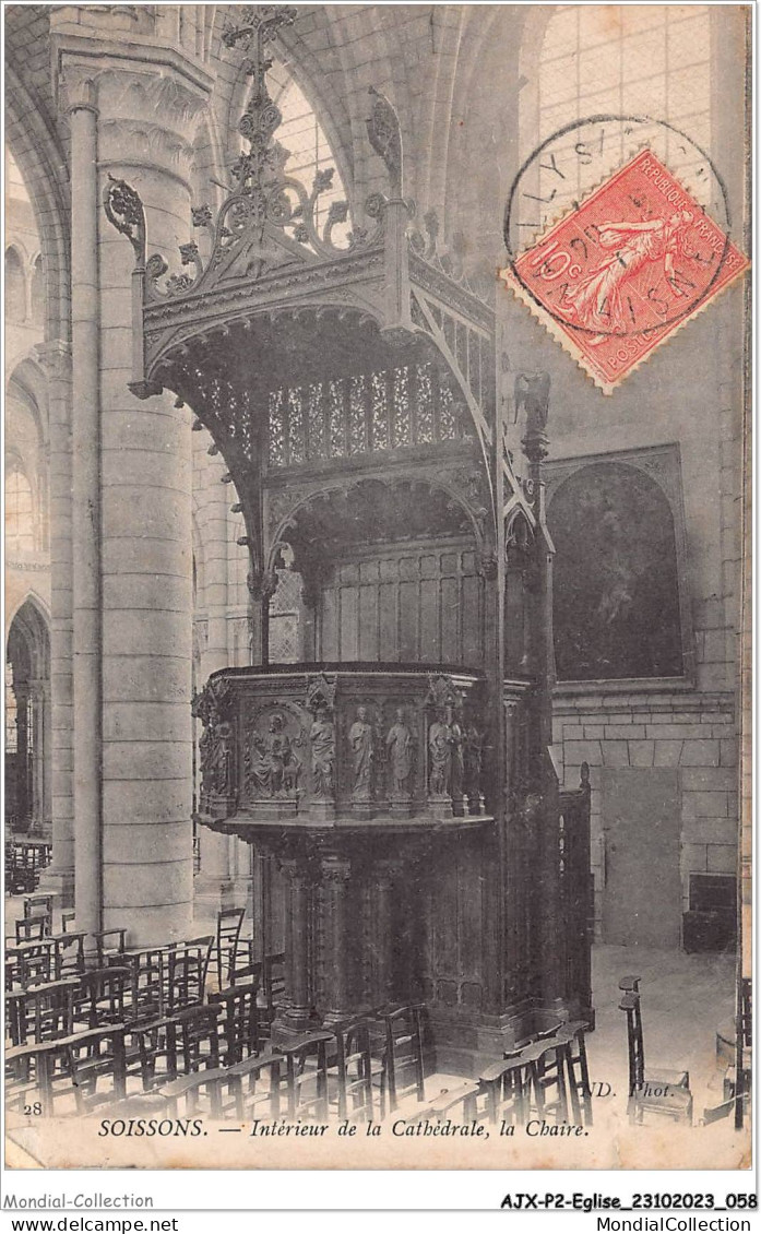 AJXP2-0125 - EGLISE - SAISSONS - Interieur De La Cathedrale - La Chaire - Kerken En Kathedralen