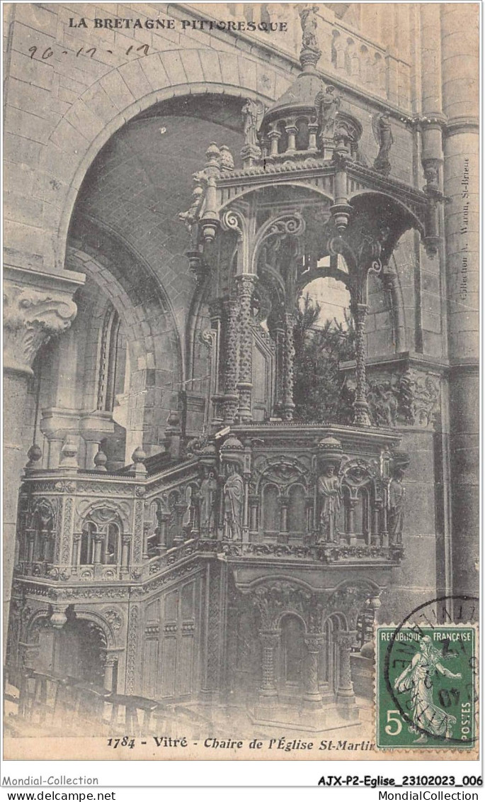 AJXP2-0099 - EGLISE - VITRE - Chaire De L'eglise ST-MARTIN - Kerken En Kathedralen