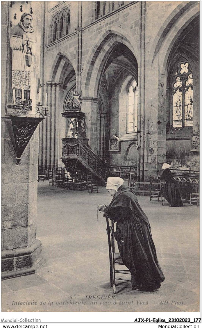 AJXP1-0091 - EGLISE - TREGUIER - Interieur De La Cathedrale - Un Voeu A Saint-Yves - Kerken En Kathedralen