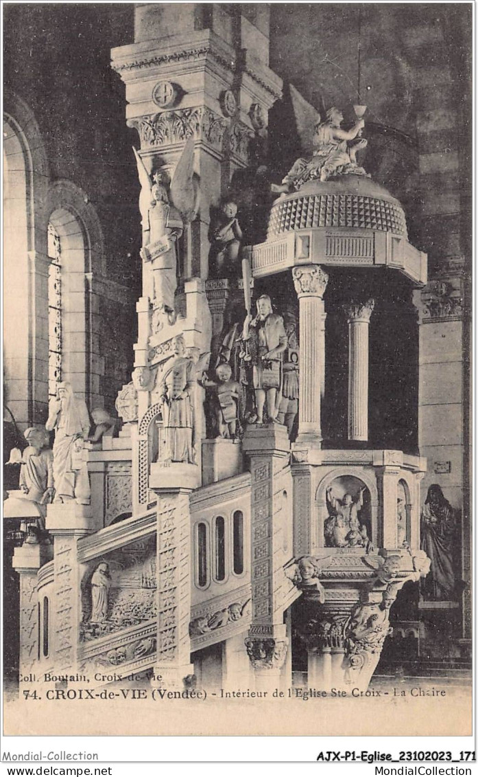 AJXP1-0088 - EGLISE - CROIX-DE-VIE - Interieur De L'eglise Ste-croix - La Chaire - Kirchen U. Kathedralen