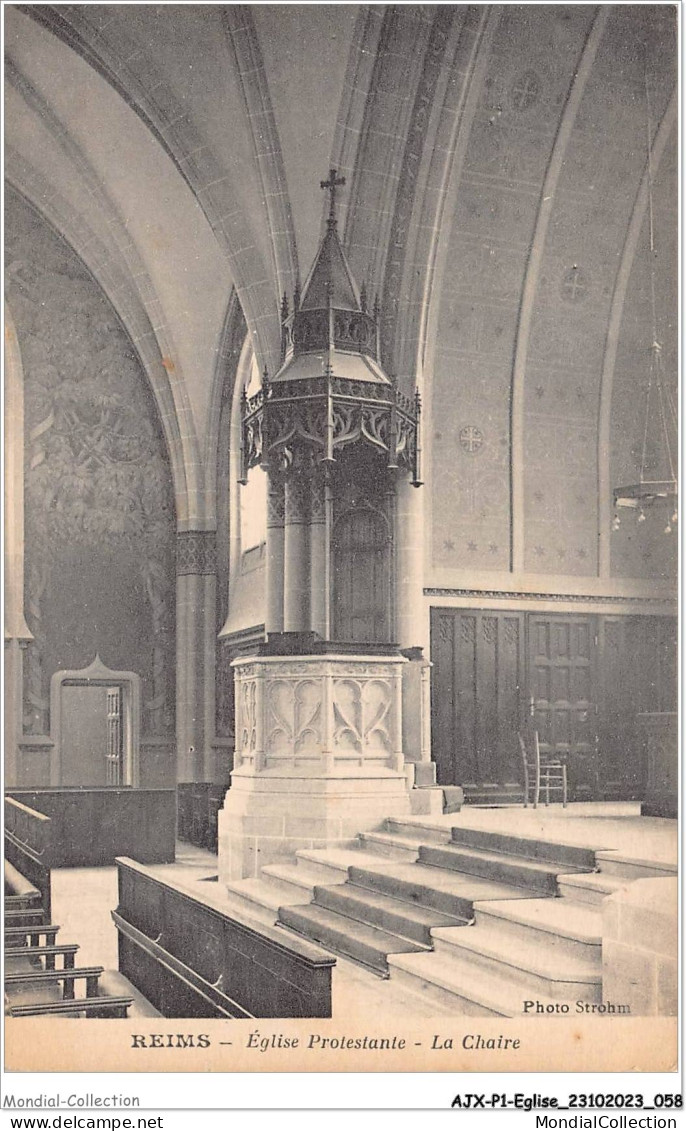 AJXP1-0030 - EGLISE - REIMS - Eglise Protestante - La Chaire - Kirchen U. Kathedralen