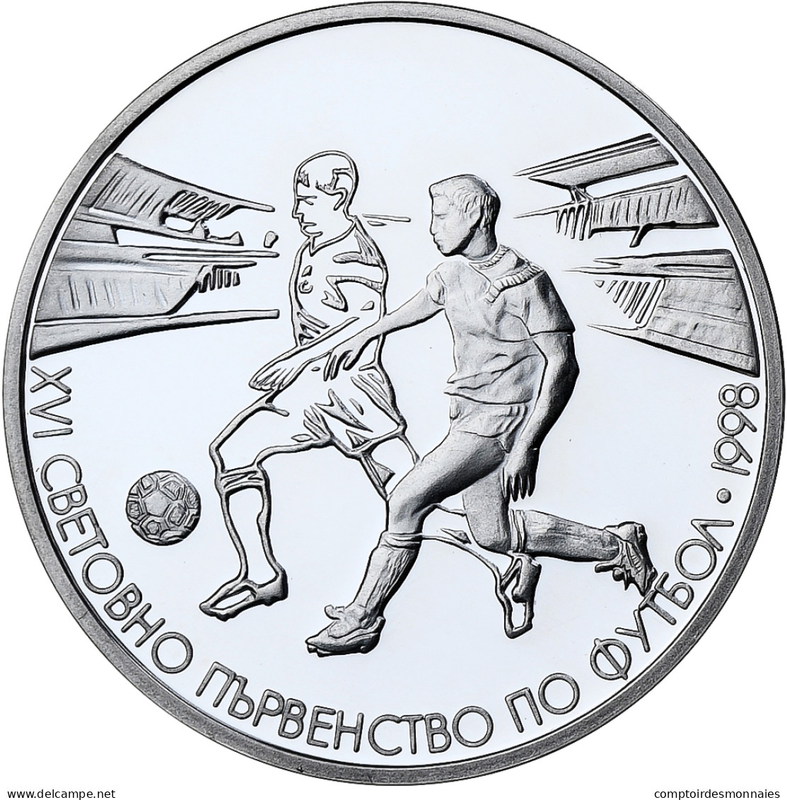 Bulgarie, 500 Leva, World Cup France 1998, 1998, BE, Argent, FDC - Bulgarije