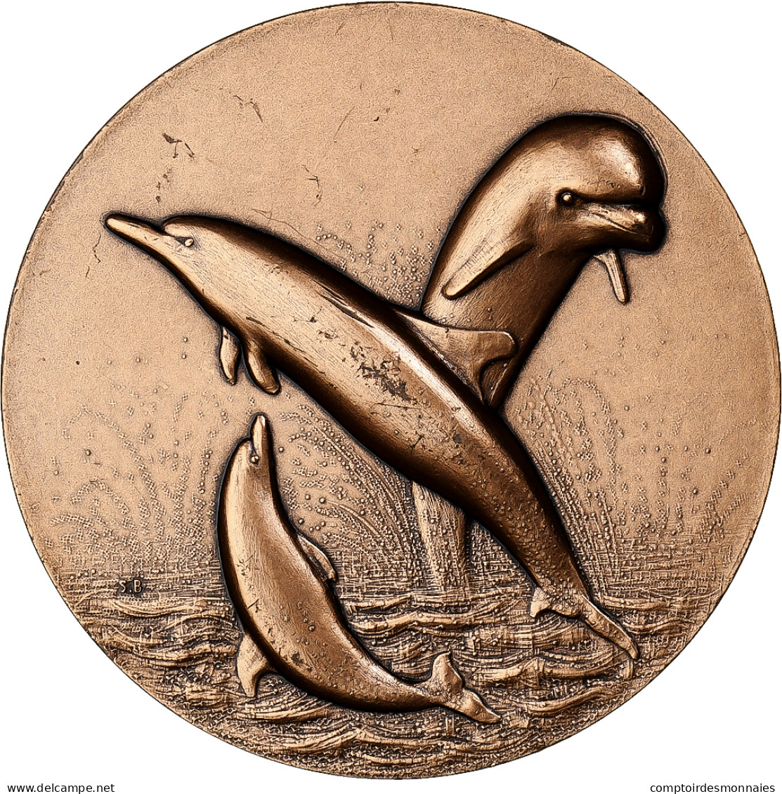 France, Médaille, Les Dauphins, Bronze Florentin, Bret, SUP+ - Other & Unclassified