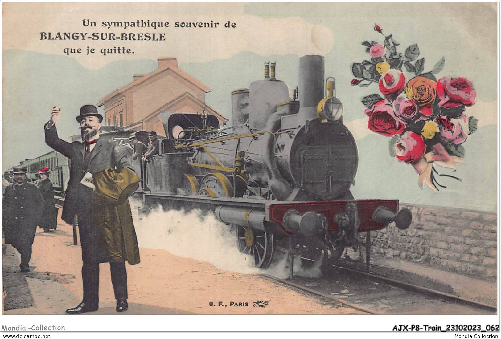 AJXP8-0763 - TRAIN - Un Sympathique Souvenir De BLANGY-SUR-BRESLE - Que Je Quitte - Eisenbahnen