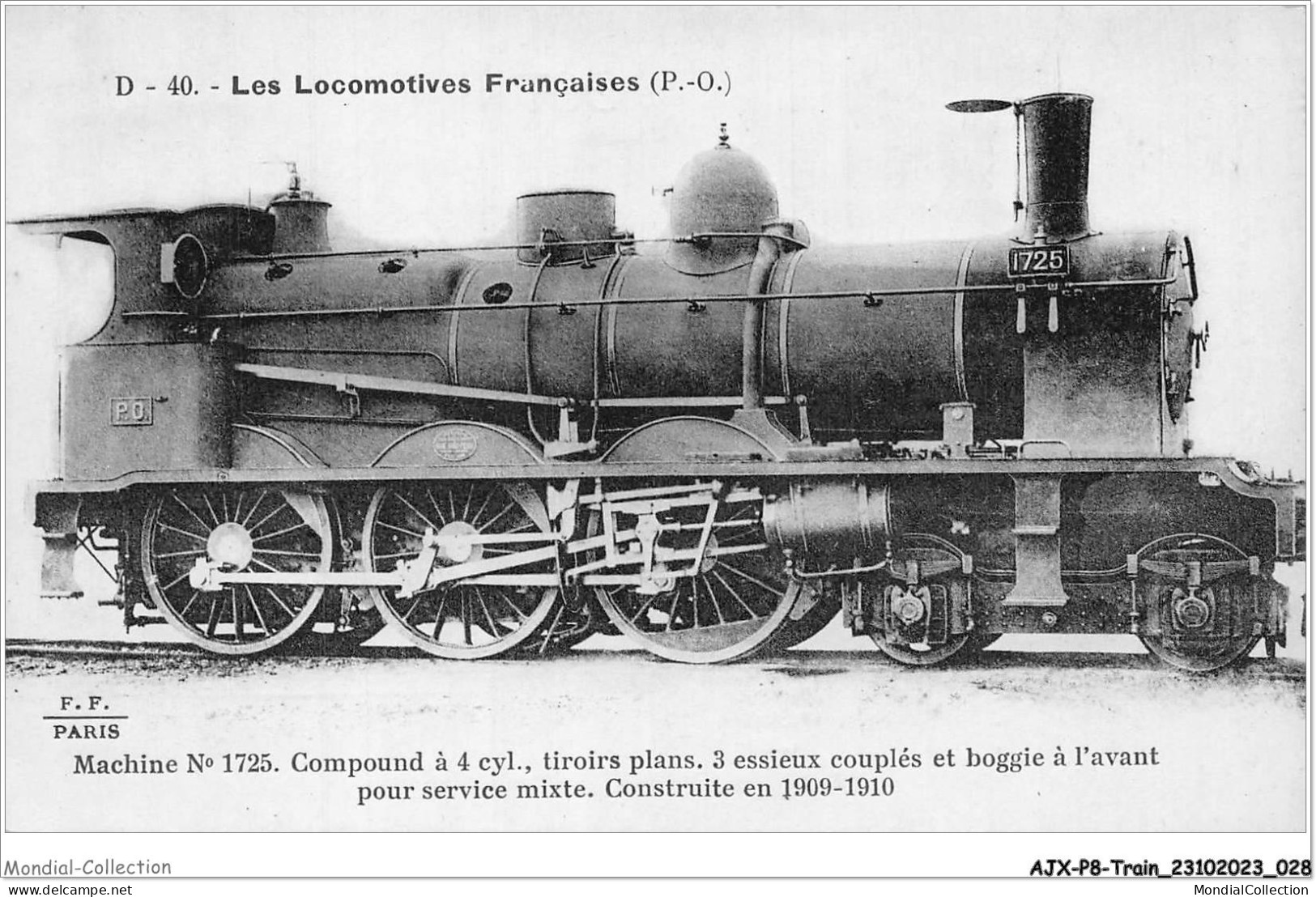 AJXP8-0746 - TRAIN - LES LOCOMOTIVES FRANCAISES - Machine N 1725 - Eisenbahnen