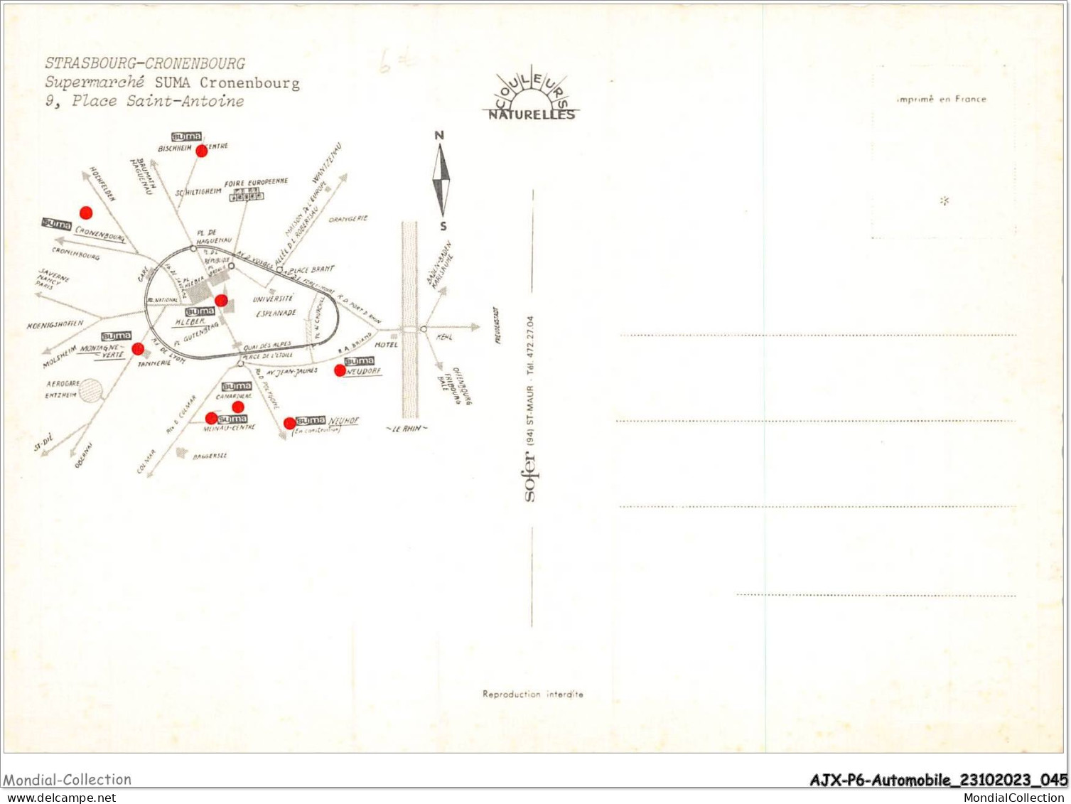 AJXP6-0596 - AUTOMOBILE - STRASBOURG-CRNENBOURG - Supermarche SUMA Cronenbourg - Place Saint-Antoine - Buses & Coaches