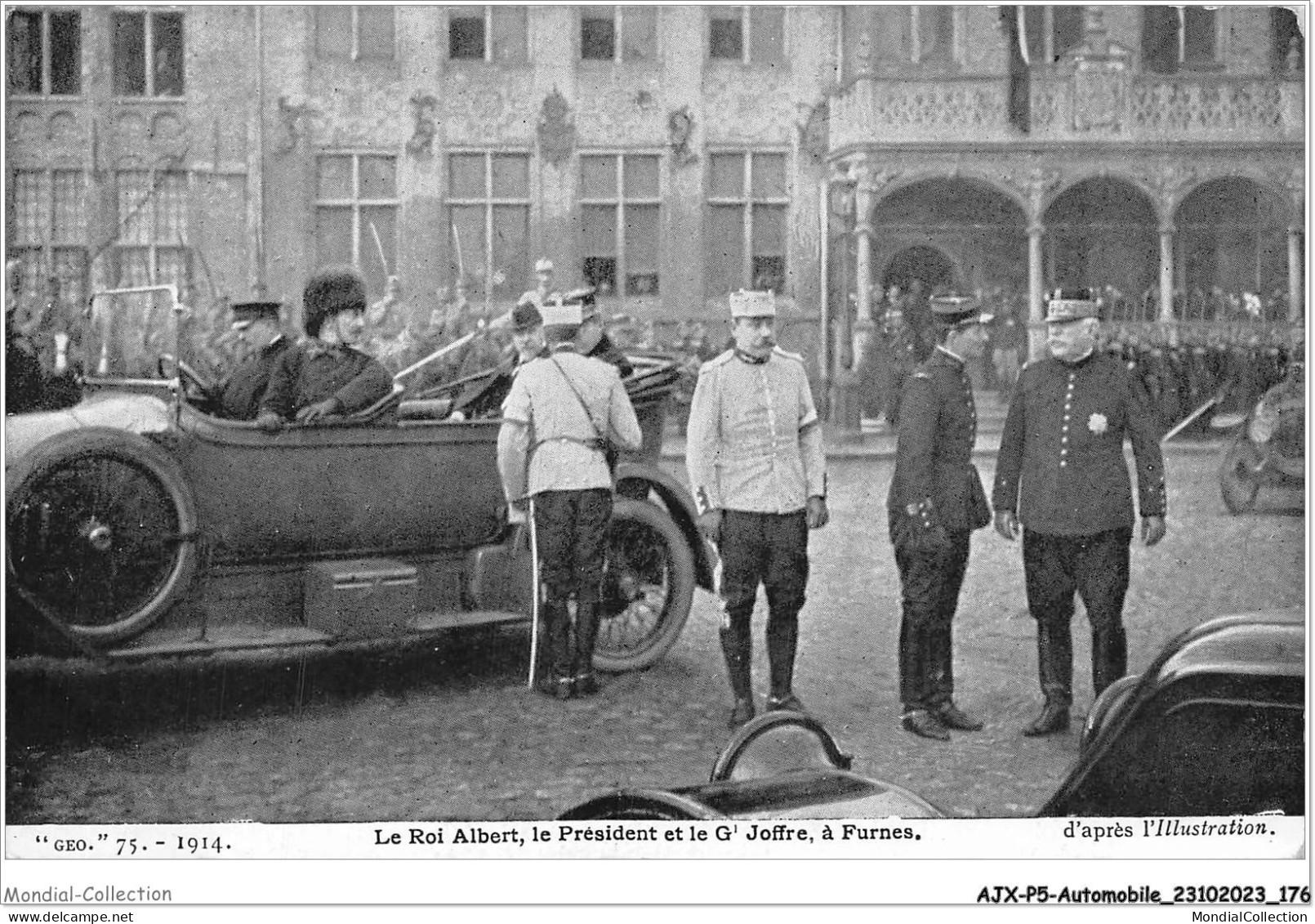 AJXP5-0567 - AUTOMOBILE - Le Roi Albert - Le President Et Le G Joffre A Furnes - Bus & Autocars