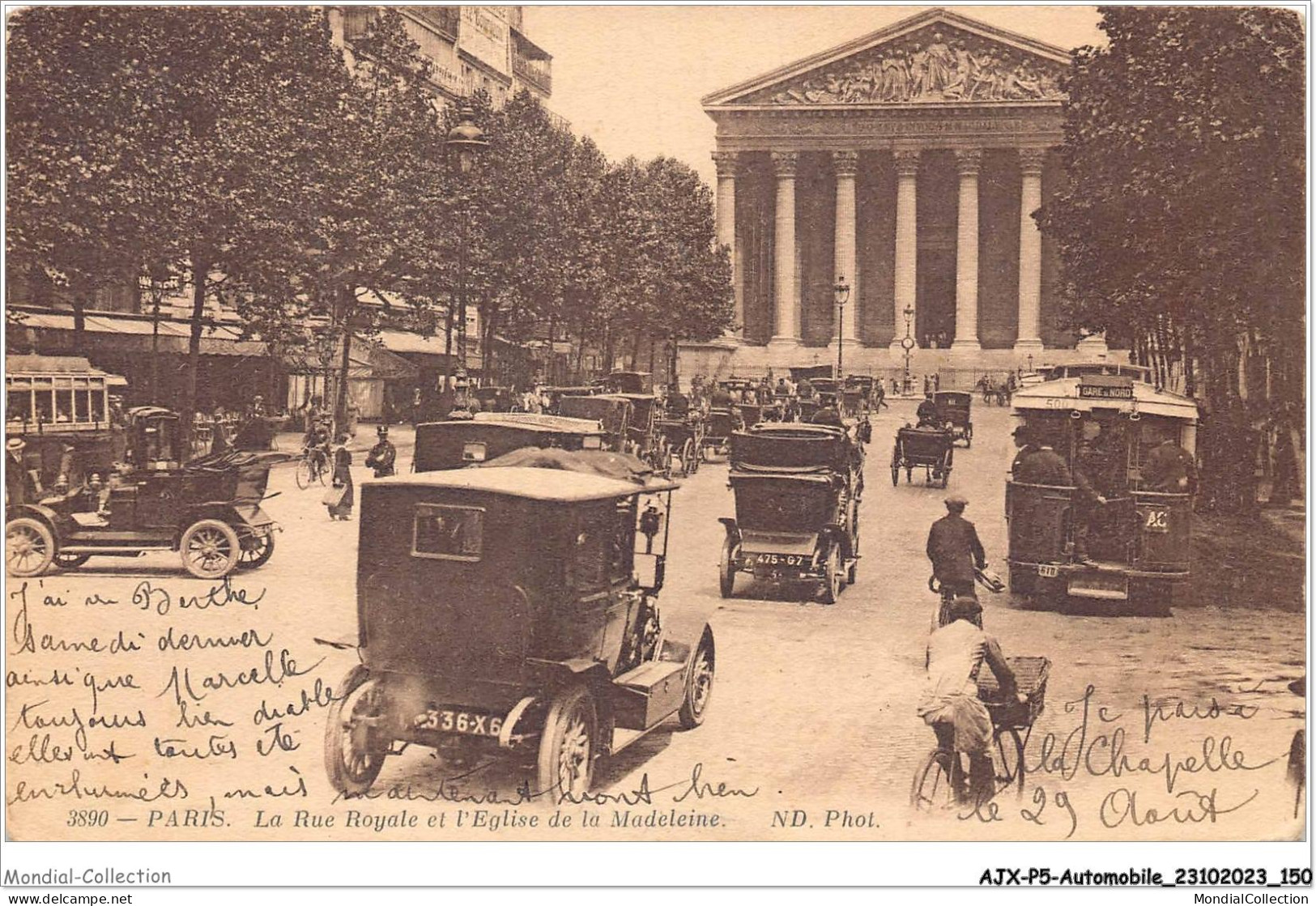 AJXP5-0554 - AUTOMOBILE - PARIS - La Rue Royale Et L'eglise De La Madeleine - Buses & Coaches