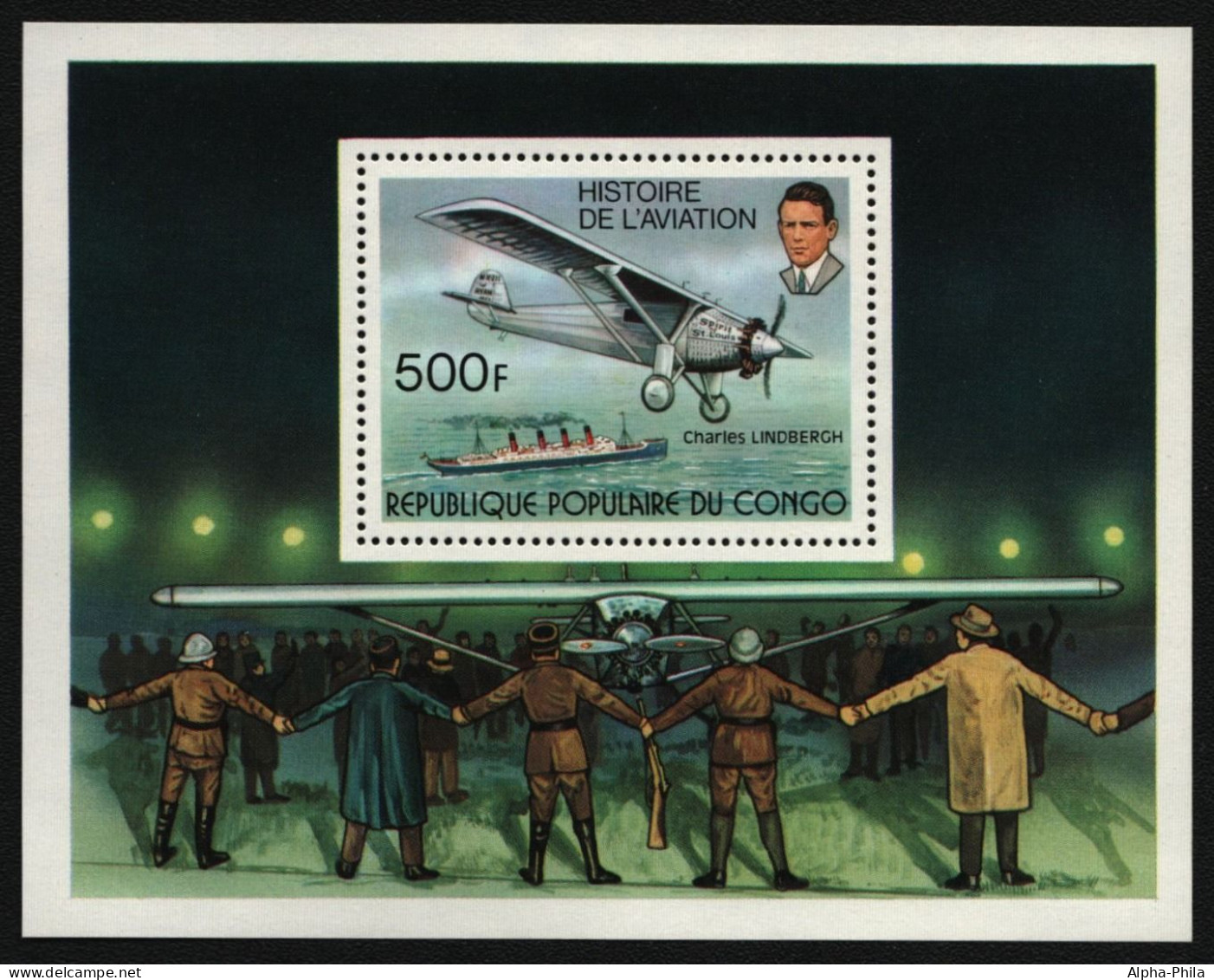 Kongo-Brazzaville 1994 - Mi-Nr. Block 126 ** - MNH - Flugzeuge / Airplanes - Mint/hinged