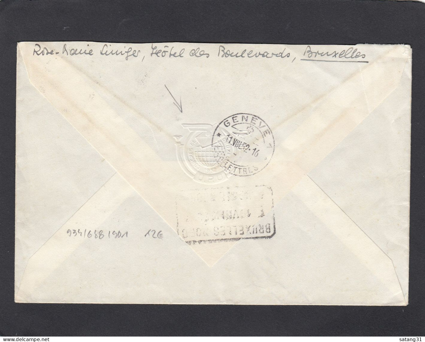 LETTRE PAR EXPRESS DE BRUXELLES-NORD,AVEC COB NOS 693,848,885,POUR MORGES,SUISSE.1952. - Lettres & Documents