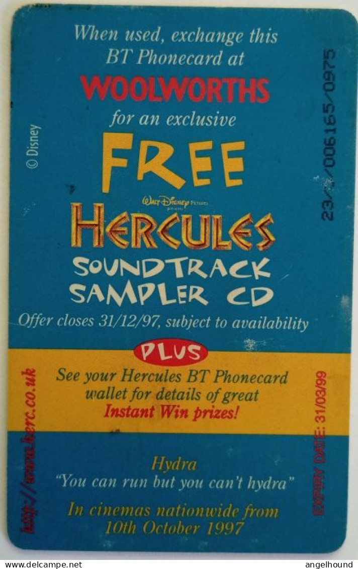 UK BT £5 Chip Card - Special Edition " Hercules " - BT Promociónales