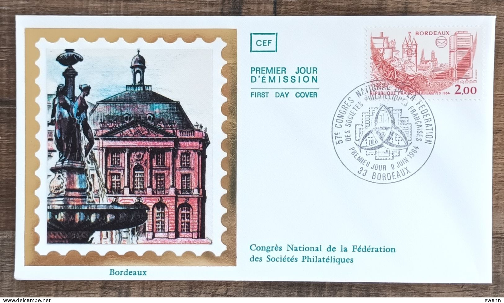 FDC 1984 - YT N°2316 - SOCIETES PHILATELIQUES - BORDEAUX - 1980-1989