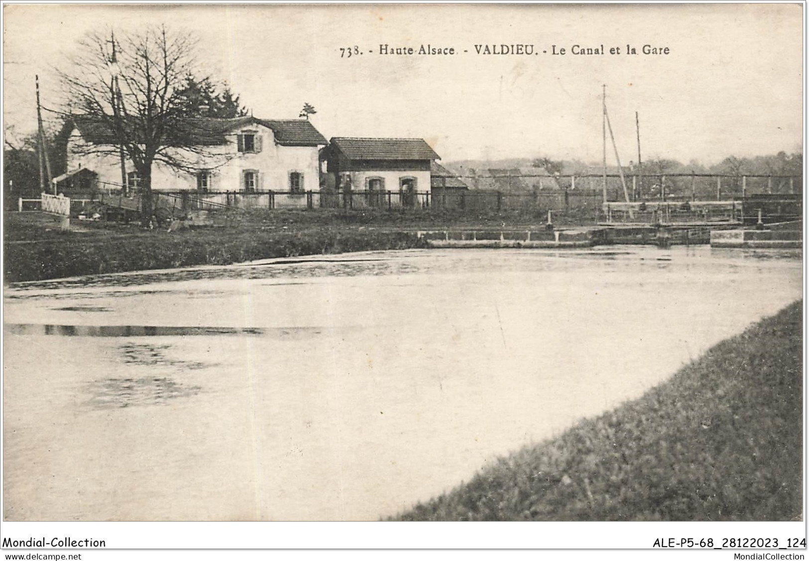 ALE1P5-68-0463 - Haute-alsace - VALDIEU - Le Canal Et La Gare - Altkirch