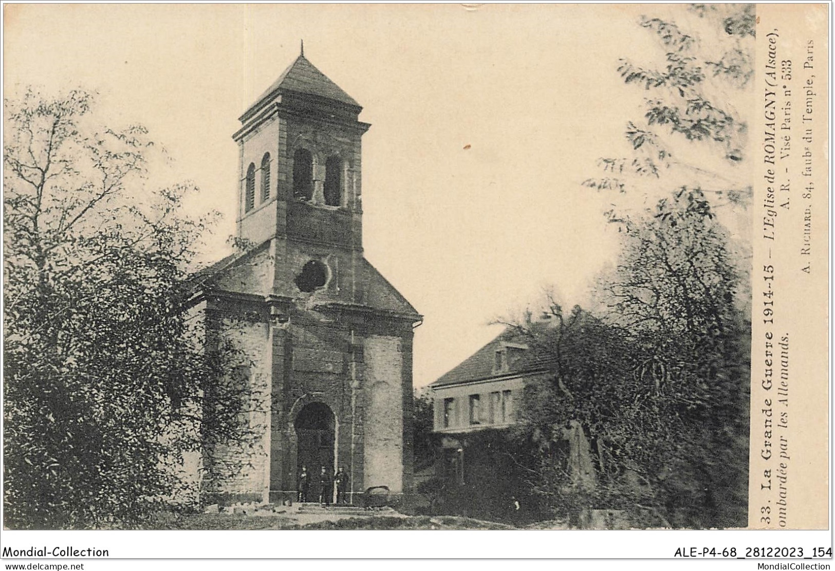 ALE1P4-68-0378 - La Grande Guerre 1914-15 - L'église De - ROMAGNY - Alsace - Bombardée Par Les Allemands - Altkirch