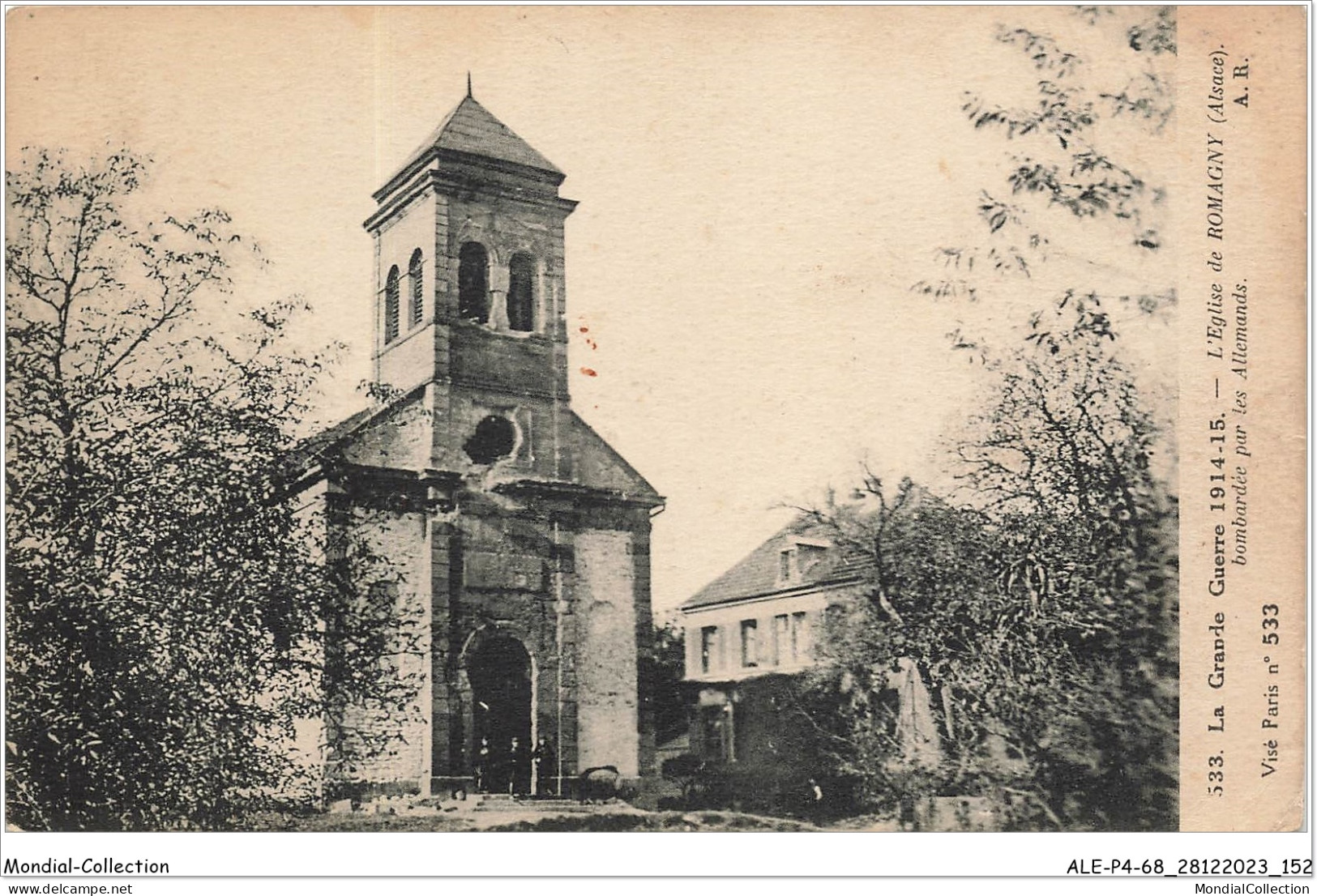 ALE1P4-68-0377 - La Grande Guerre 1914-15 - L'église De - ROMAGNY - Alsace - Bombardée Par Les Allemands - Altkirch