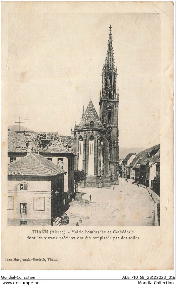 ALE2P10-68-0309 - THANN - Alsace - Mairie Bombardée Et Cathédrale  - Thann