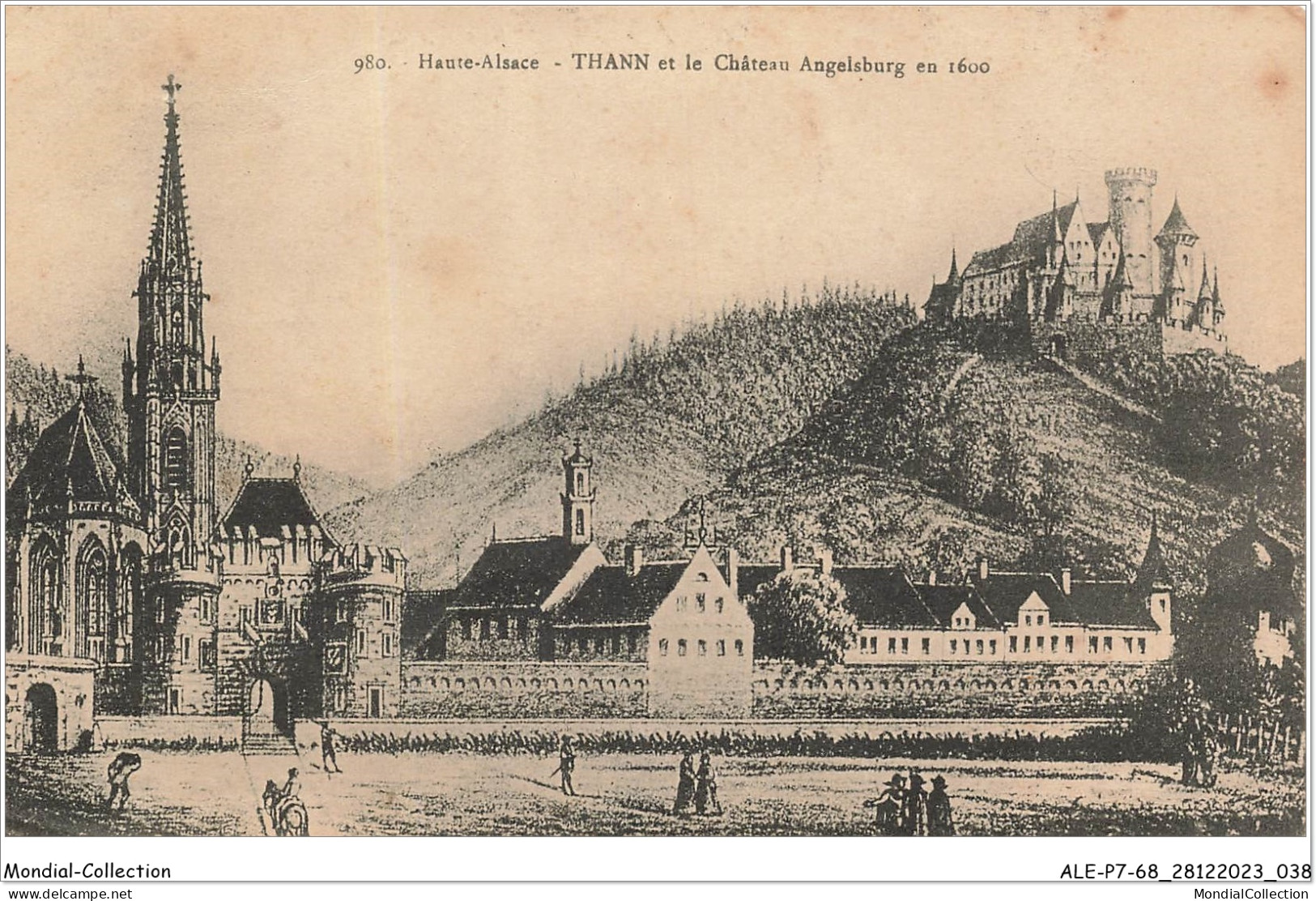 ALE2P7-68-0020 - Haute-alsace - THANN Et Le Château Angelsburg En 1600 - Thann
