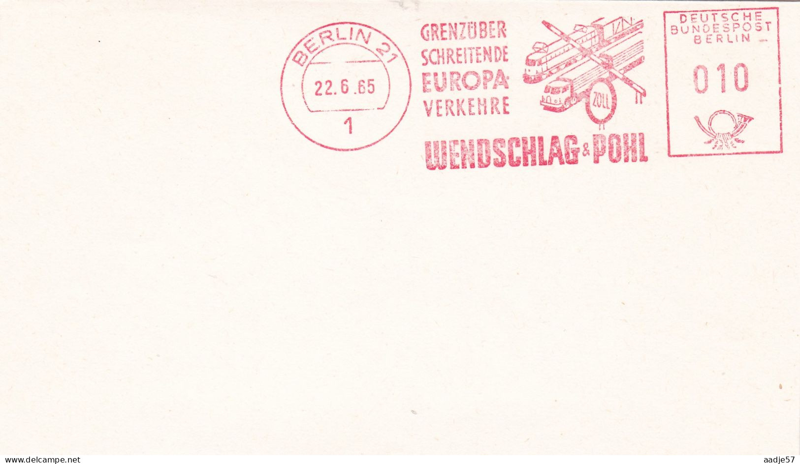 Germany Berlin Metercut Flag Grenüber Schreitende Europa Verkehre 1965 - Trains
