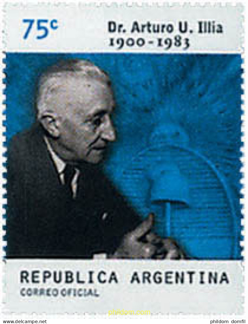 75794 MNH ARGENTINA 2000 CENTENARIO DEL NACIMIENTO DE ARTURO U. ILLIA - Ongebruikt