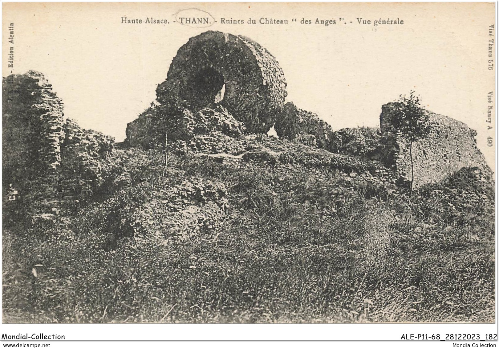 ALE2P11-68-0492 - Haute Alsace - THANN - Ruines Du Château Des Angers - Vue Générale  - Thann