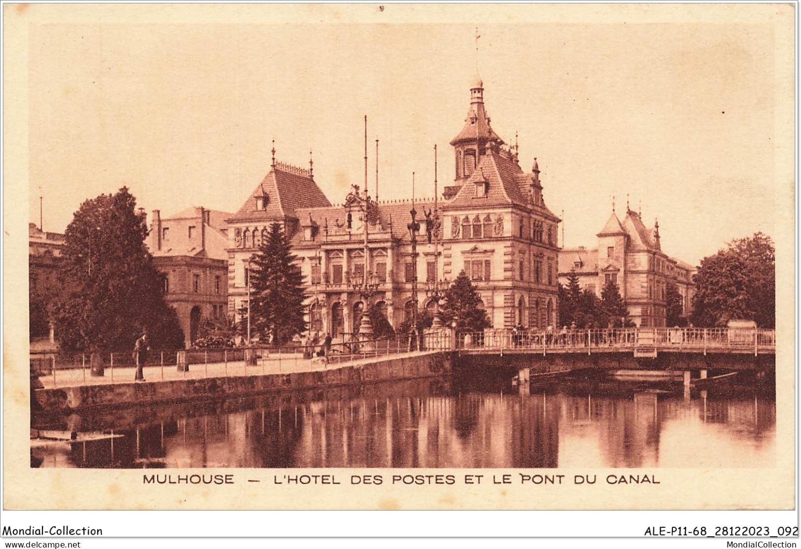 ALE2P11-68-0447 - MULHOUSE - L'hôtel Des Postes Et Le Pont Du Canal  - Mulhouse