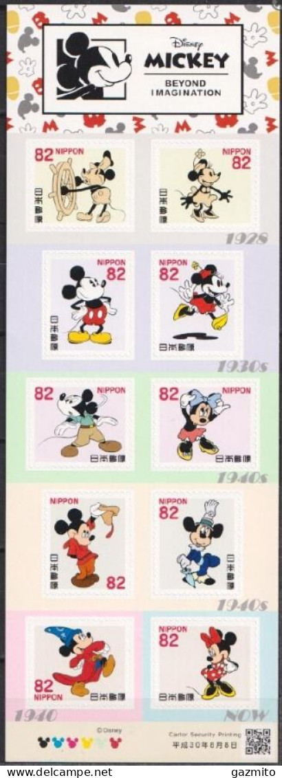 Japan 2018, Mickey Mouse & Minnie Mouse, Sheetlet - Neufs