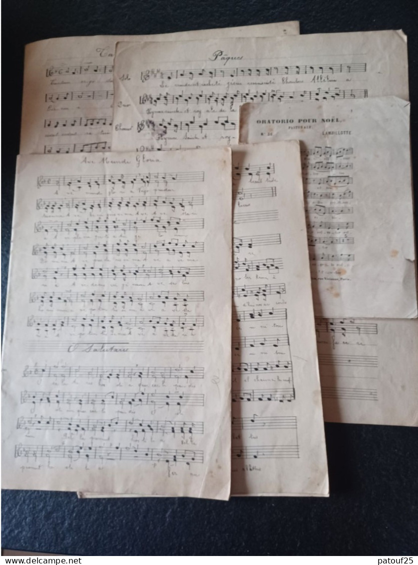 Vintage Lot Anciennes Partitions Musique église Noel Paques Année 1900 - Sonstige & Ohne Zuordnung