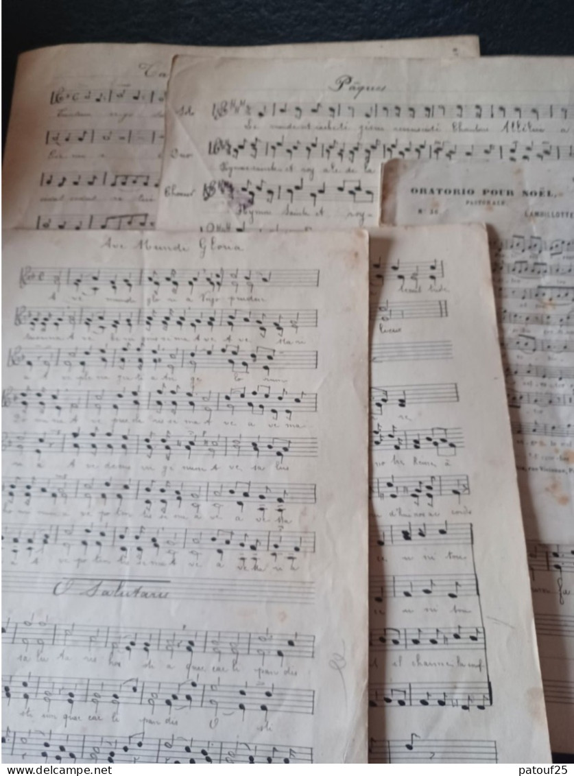 Vintage Lot Anciennes Partitions Musique église Noel Paques Année 1900 - Altri & Non Classificati