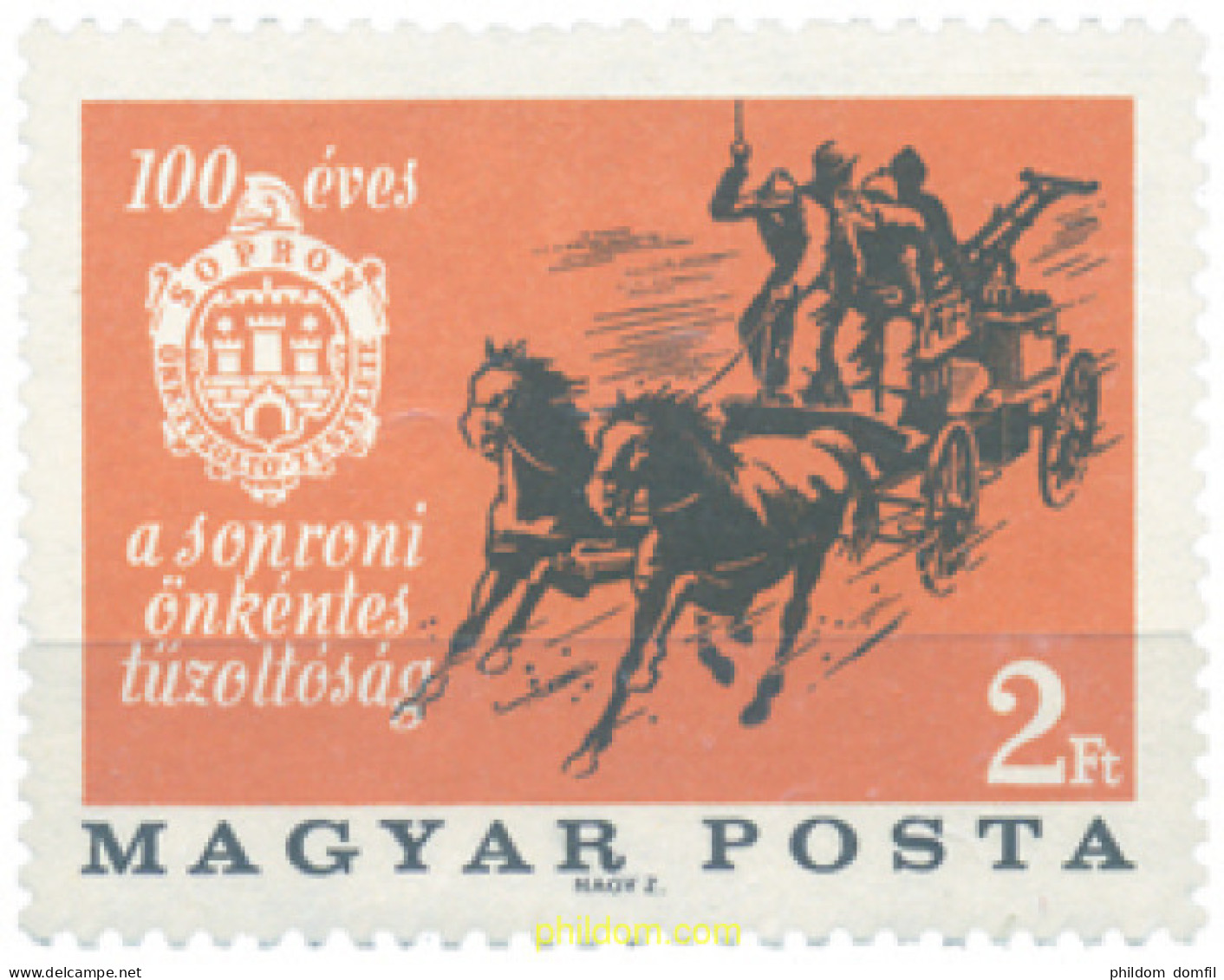 64018 MNH HUNGRIA 1966 100 ANIVERSARIO DE LOS BOMBEROS VOLUNTARIOS DE SOPRON - Unused Stamps