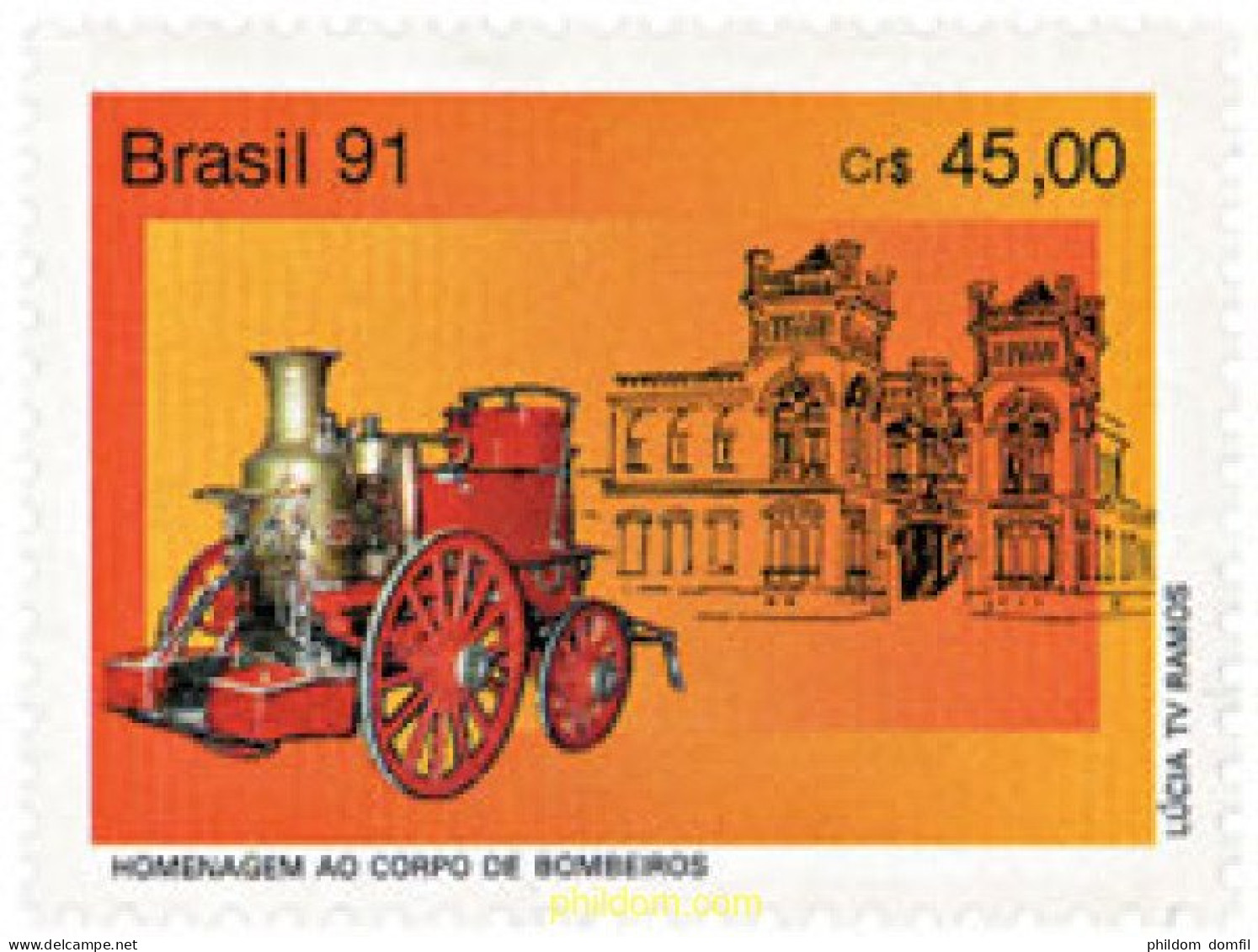 169938 MNH BRASIL 1991 HOMENAJE AL CUERPO DE BOMBEROS DE SAO PAULO - Ongebruikt