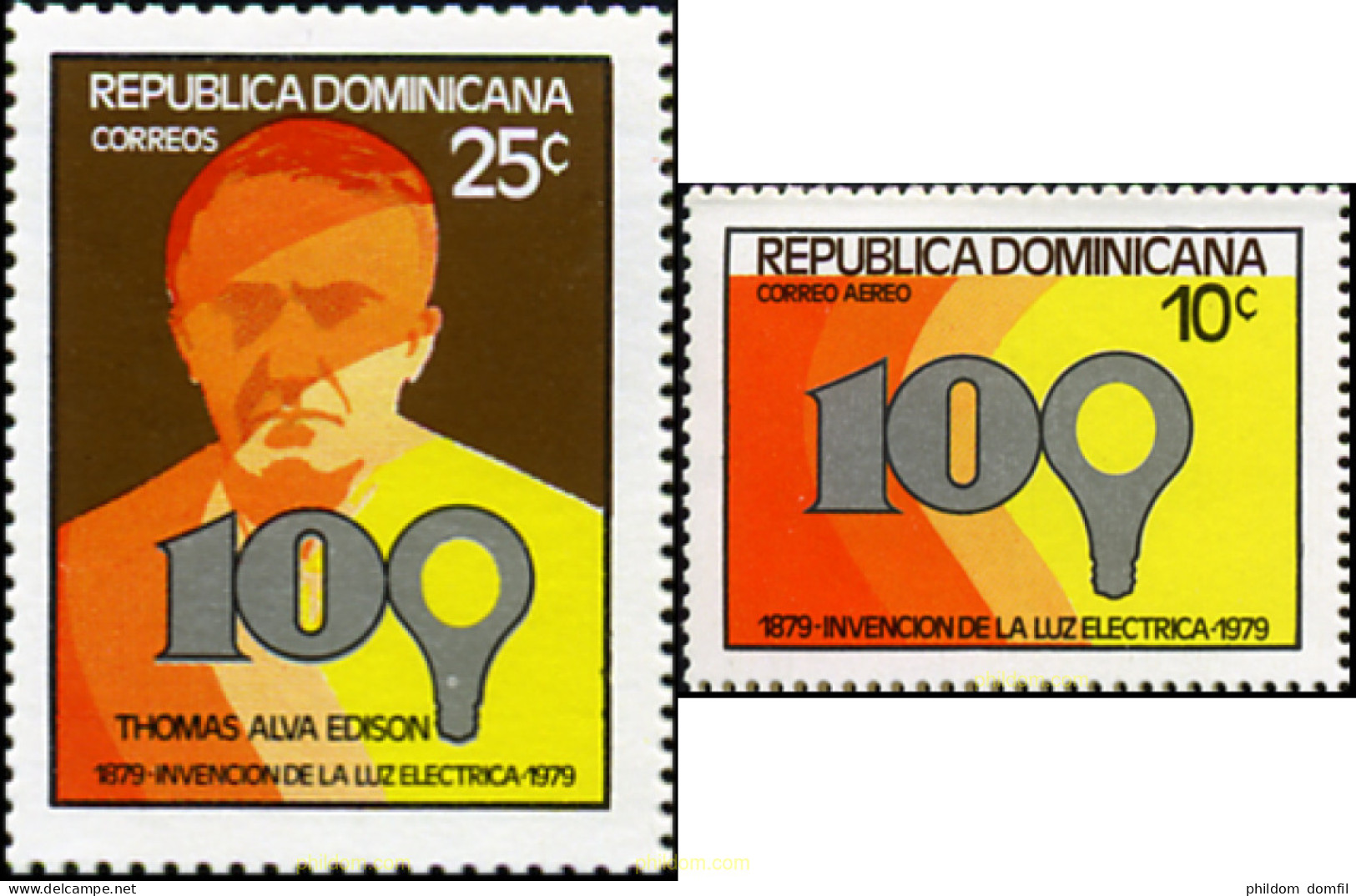 308041 MNH DOMINICANA 1979 THOMAS ALVA EDISON - INVENTOR DE LA LUZ ELECTRICA - Dominikanische Rep.