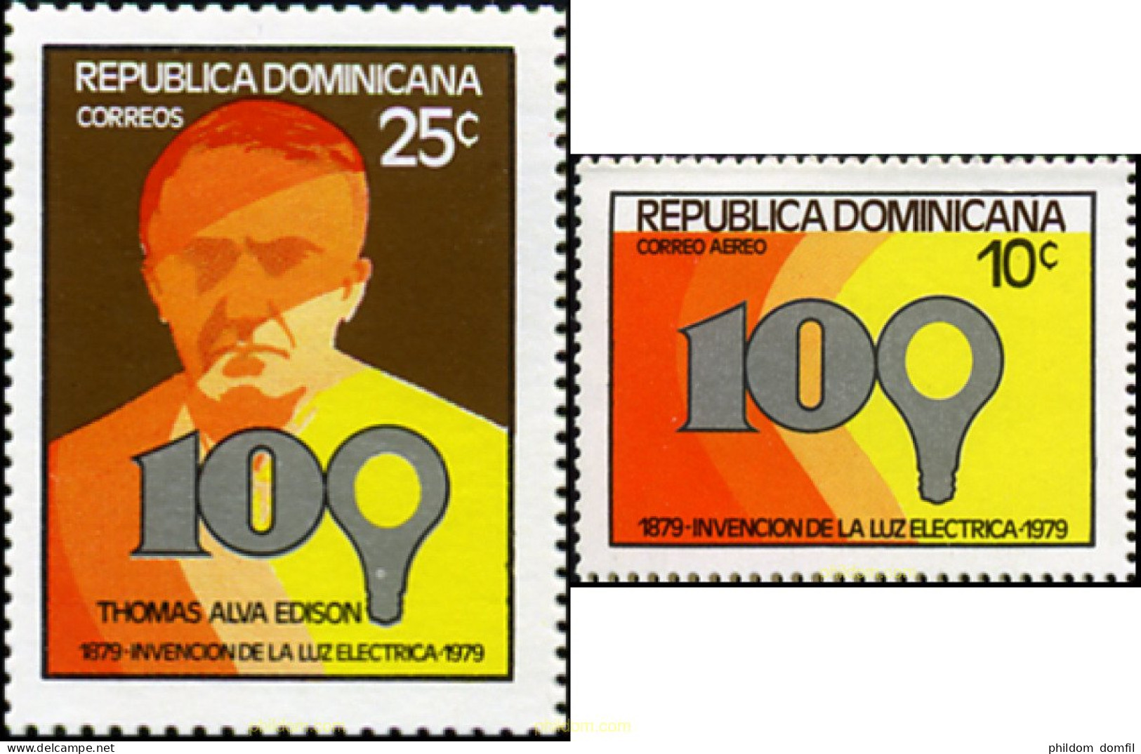 308041 MNH DOMINICANA 1979 THOMAS ALVA EDISON - INVENTOR DE LA LUZ ELECTRICA - Dominicaine (République)