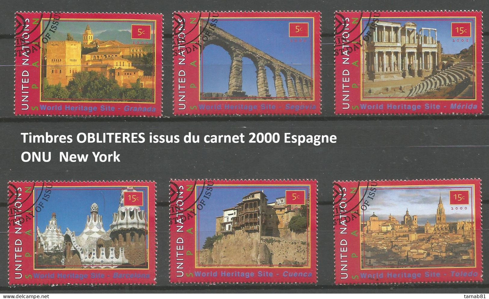 ONU Nations Unies Patrimoine Mondial NY 2000   Timbres OBLITERES  Issus De Feuilles - Used Stamps