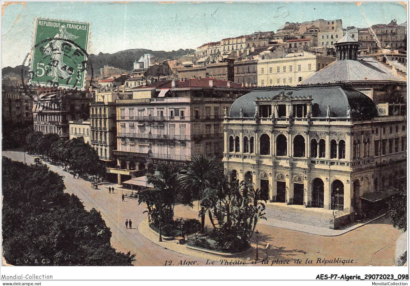 AESP7-ALGERIE-0622 - ALGER - Le Théâtre Et La Place De La République  - Alger