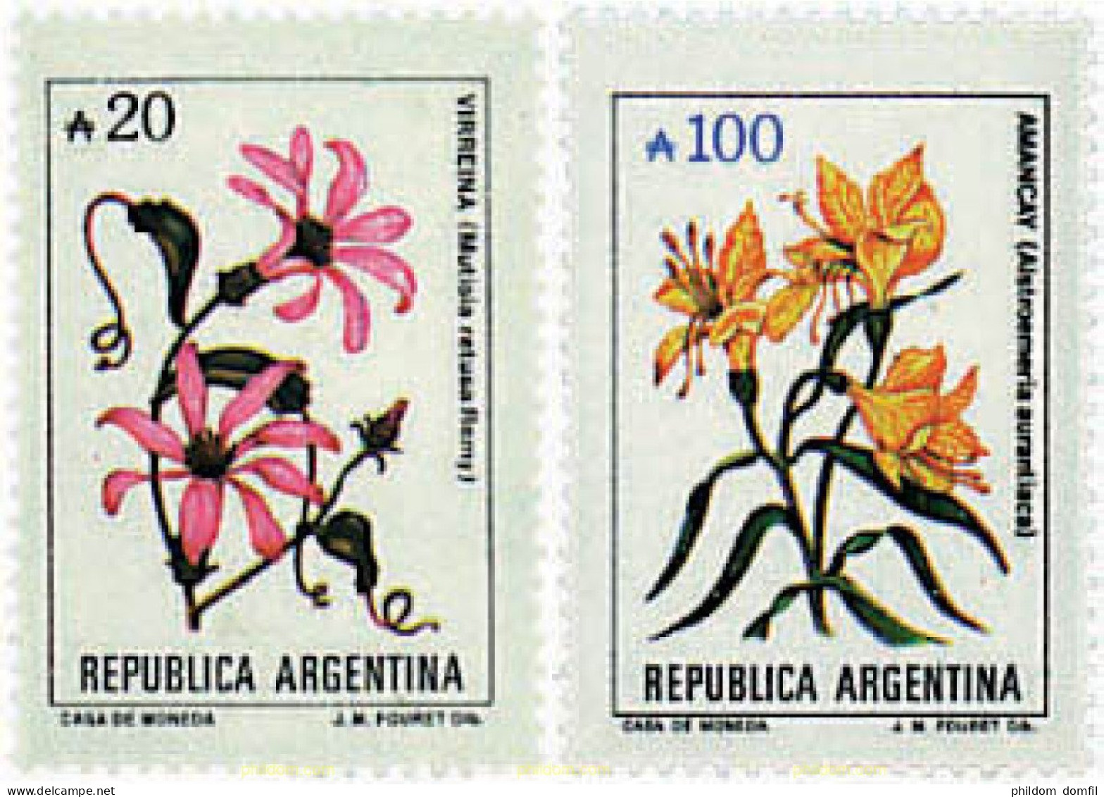 729841 MNH ARGENTINA 1989 SERIE CORRIENTE. FLORES - Ongebruikt