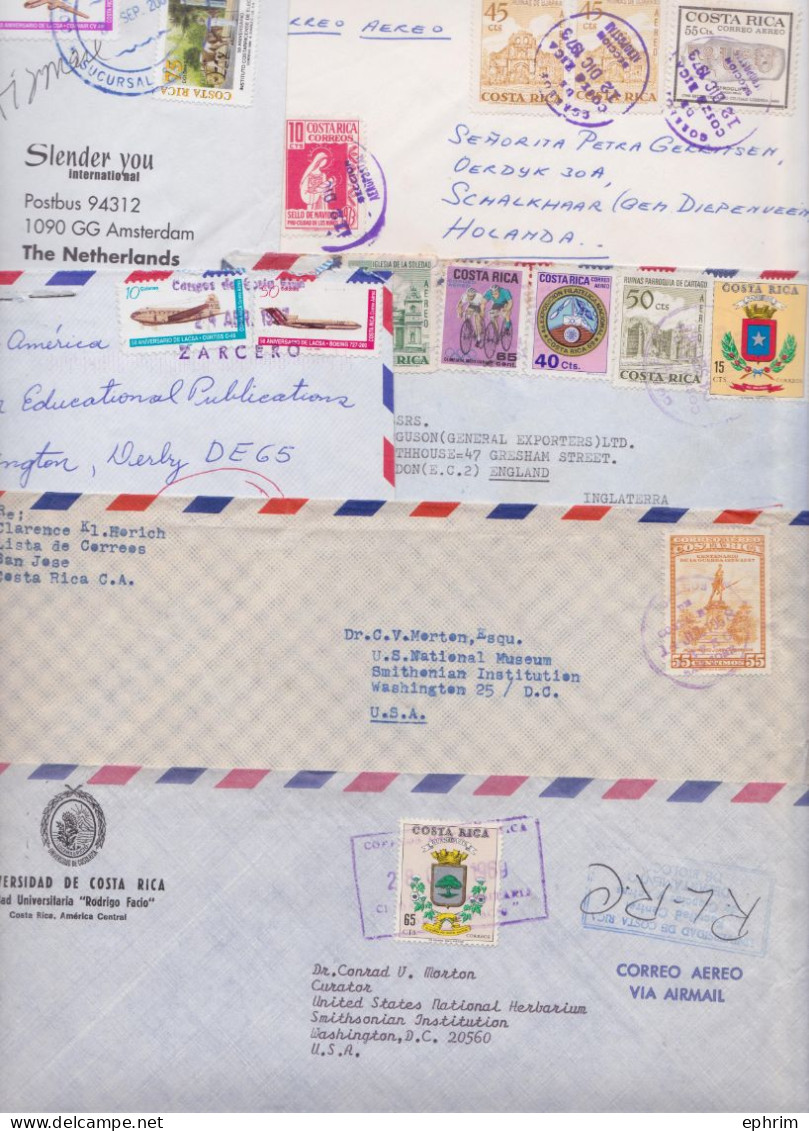 COSTA RICA Lot De 157 Enveloppes Timbrées Anciennes Et Modernes Stamps Air Mail Covers Postal History Correo Aereo Sello - Costa Rica