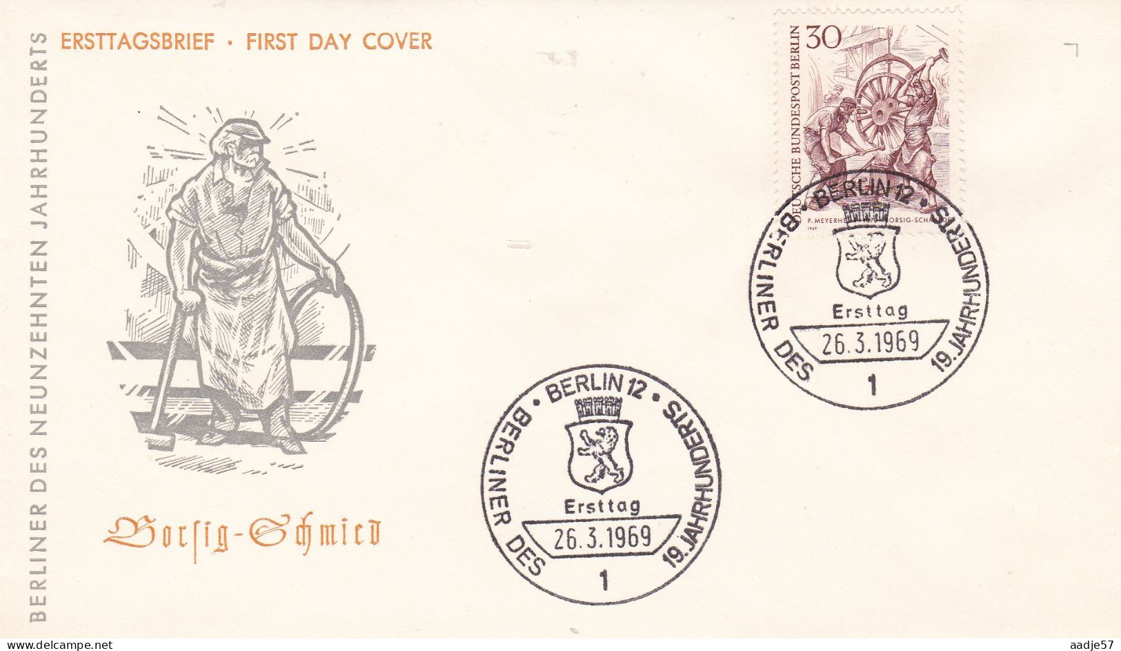 Germany Berlin Berlin FDC 1969 Mi-Nr.335 Berliner Des 19Jahrhunderts - 1948-1970