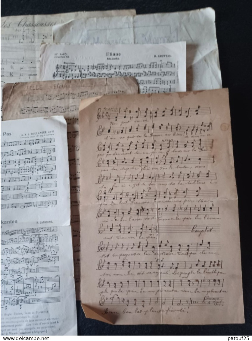 Vintage Lot Anciennes Partitions Musique Année 1900 - Autres & Non Classés